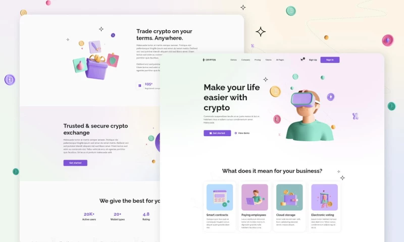 wcopilot - Cryptos - Crypto App Website Template