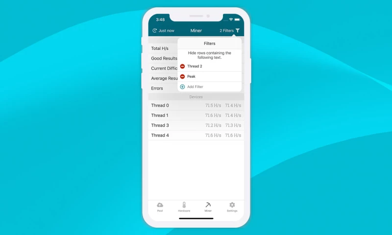 Cryptocurrency Mining Monitor App for iOS iPhone