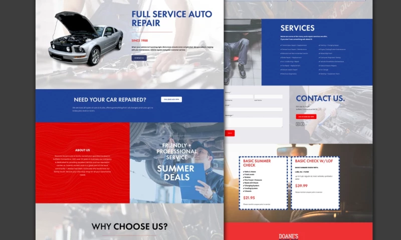 Noizey Graphics Web Design - Car Repair Shop Website