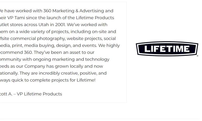 360 ELEVATED - Lifetime Products Graphic Design and Branding