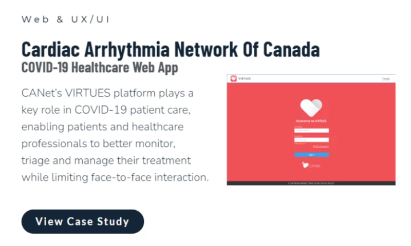Cardiac Arrhythmia Network Of Canada COVID-19 Healthcare Web App