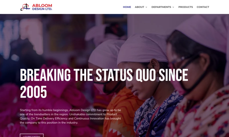 Infinetty Digital - Website Design for Abloom Design - One of the largest garment's manufacturer in South Asia