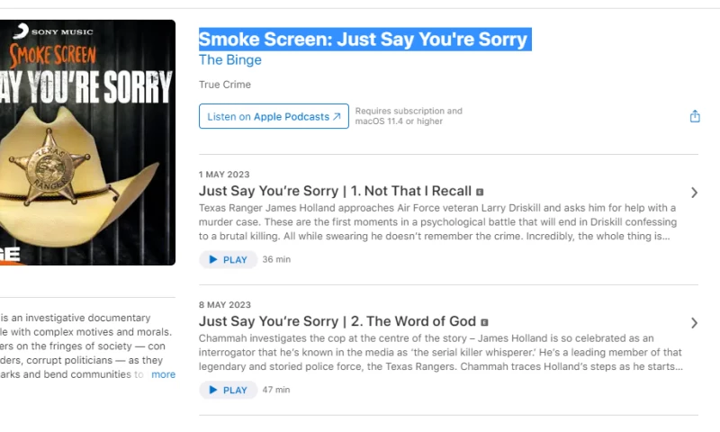 Smoke Screen: Just Say You're Sorry