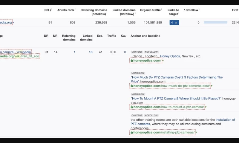Netrocket - SEO Promotion of a PTZ Camera Online Store Using Wikipedia