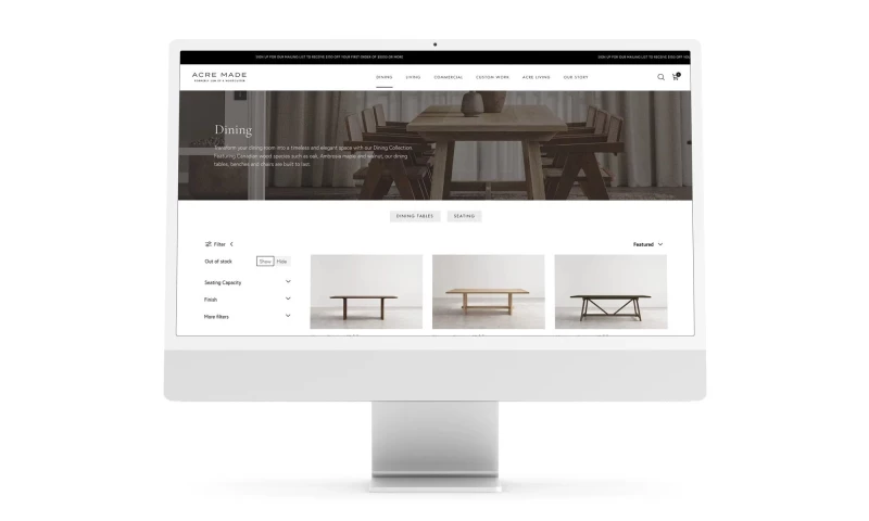 A modern rebrand for a custom furniture company