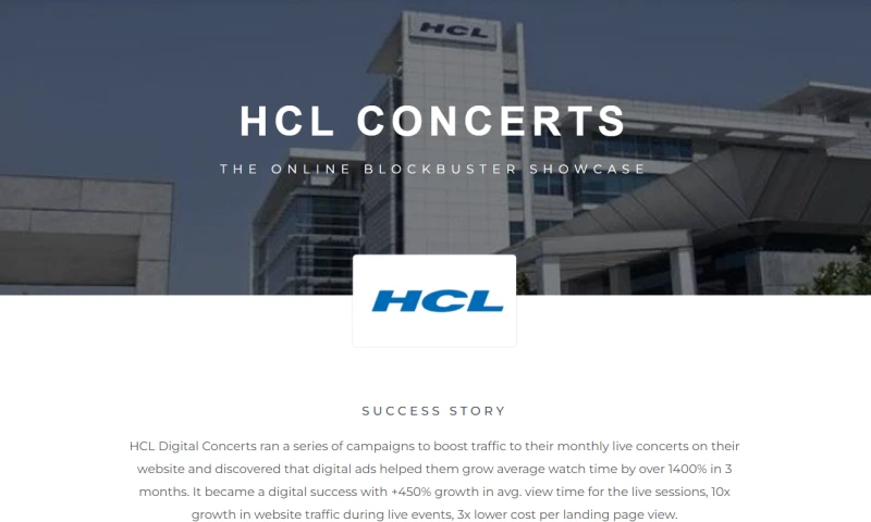 HCL CONCERTS The Online Blockbuster Showcase