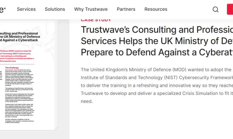 Trustwaves Consulting and Professional Services Helps the UK Ministry of Defence Prepare to Defend Against a Cyberattack