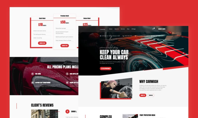 wcopilot - Car Wash - Car Wash Service Website Template