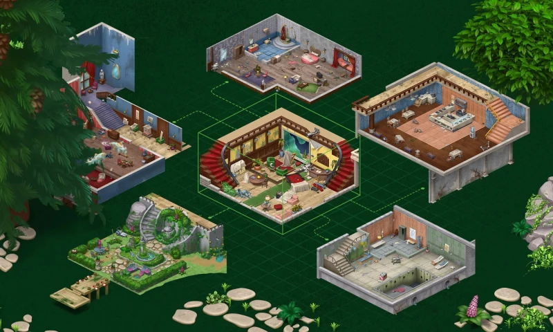 2D and 3D Environment Design for Match 3 Game Manor Cafe