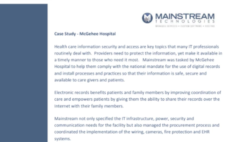 McGehee Hospital Case Study
