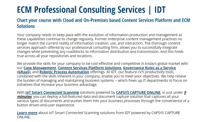 ECM Professional Consulting Services