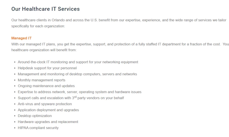 HEALTHCARE IT SERVICES