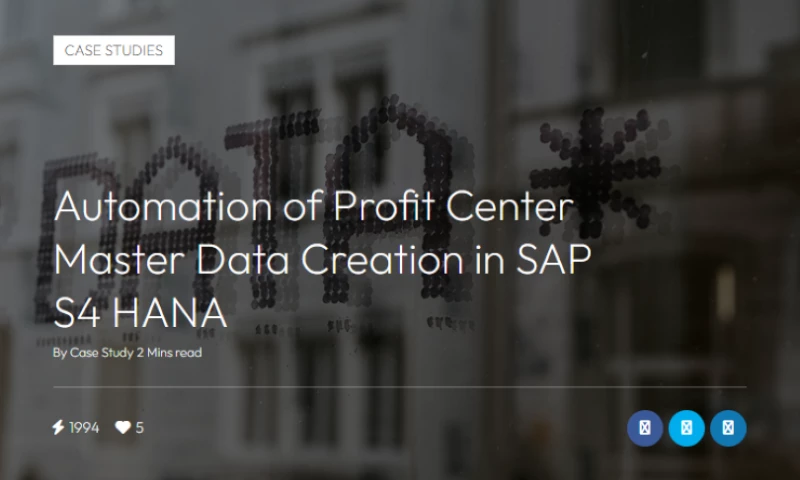 Automation of Profit Center Master Data Creation in SAP S4 HANA