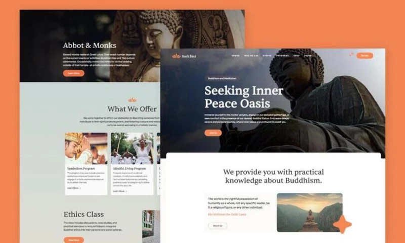 wcopilot - Buddhist - Oriental Buddhist Website Template