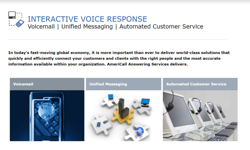 AmeriCall - INTERACTIVE VOICE RESPONSE