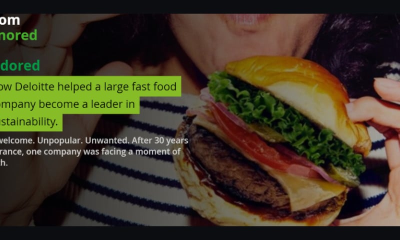 Deloitte - How Deloitte helped a large fast food company become a leader in sustainability.