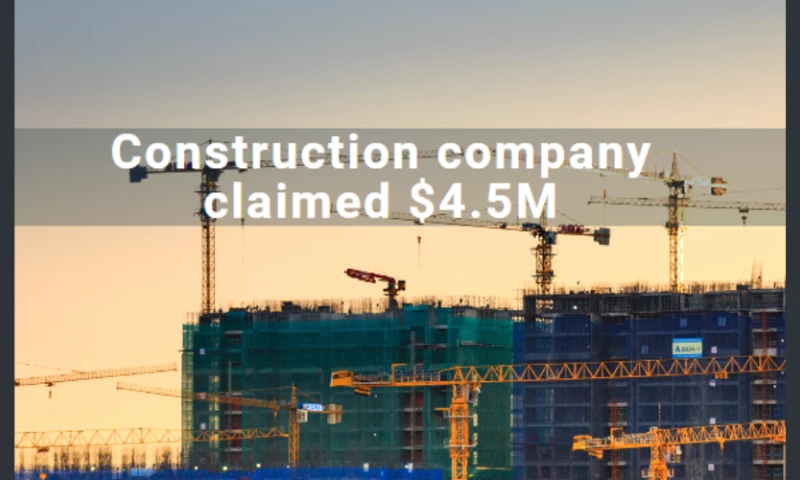 Construction company claimed $4.5M A construction company with 3 affiliate