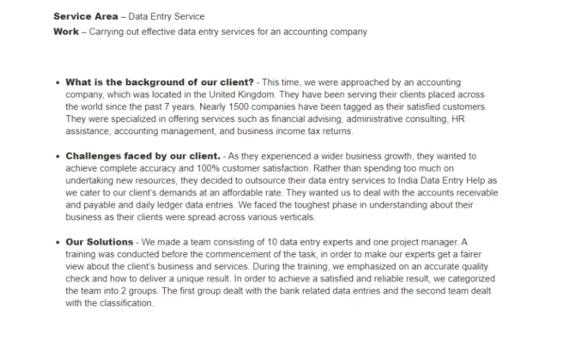 Data Entry Help - Carrying out effective data entry services for an accounting company