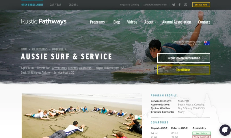 Rustic Pathways Website