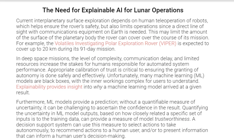 Mosaic Data Science - Explainable AI for Lunar Operations