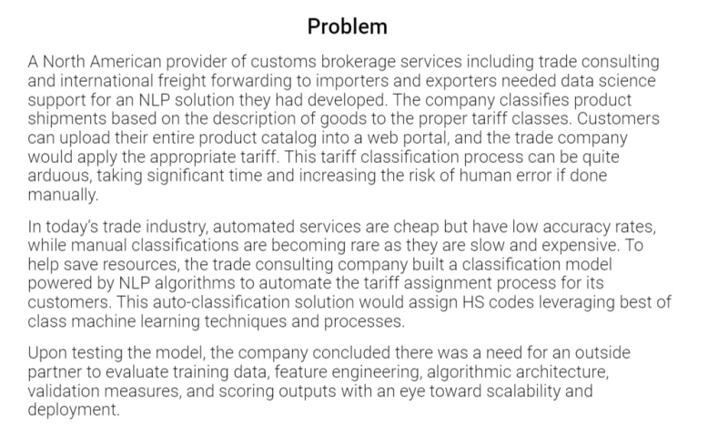 Mosaic Data Science - Automating Product Tariff Classification with AI