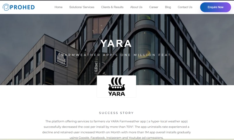 Prohed - YARA Farmweather App's One Million Feat