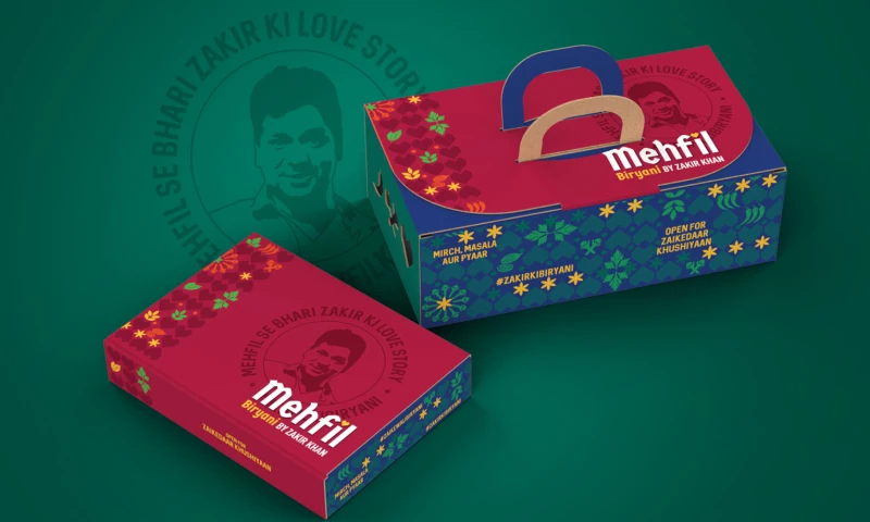 Bizongo Desworks - Brand & Packaging Design for Mehfil Biryani by Zakir Khan