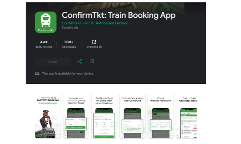 Confirmtkt - Ticket Booking Android Mobile App Development