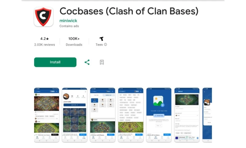 Cocbases (Clash of Clan bases) Mobile App with the Admin Panel Web App