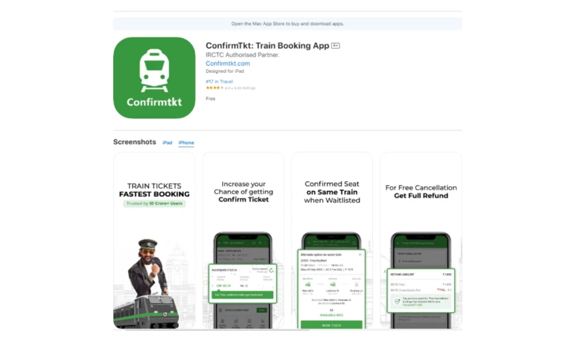 Confirmtkt - Ticket Booking iOS Mobile App Development
