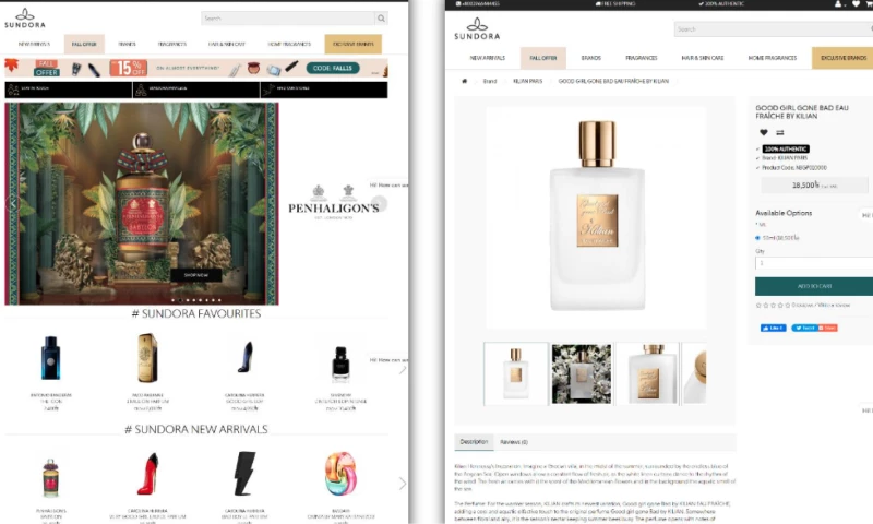 E-COMMERCE WEBSITE For SUNDORA BEAUTY