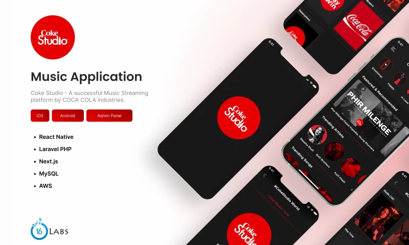 O16 Labs - Coke Studio Music Streaming App