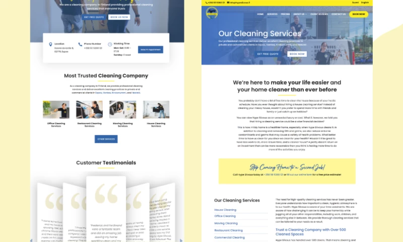 Design and Disrupt - 50% Increase in Traffic and Engagement on a Cleaning Companys Website