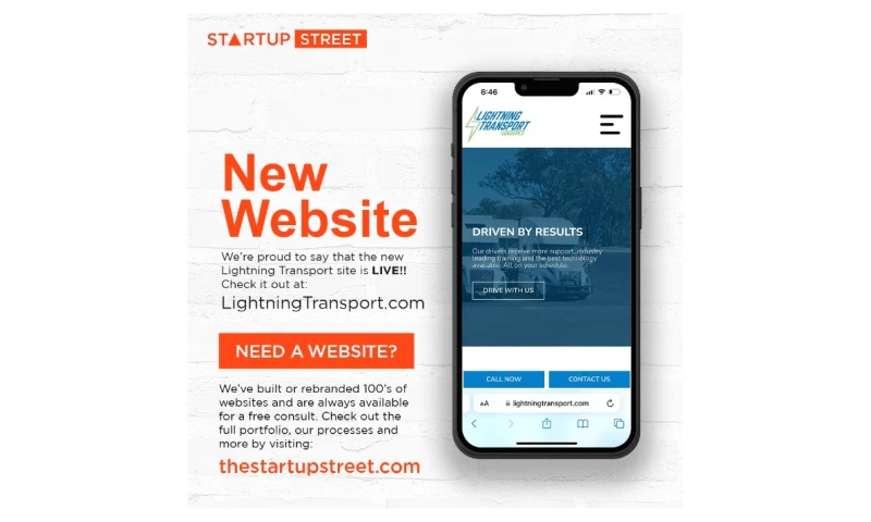 Startup Street - Lightning Transport Website Design