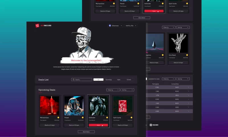 LeverageUX Design House - Web3 DeFi NFT Marketplace & DAO Platform