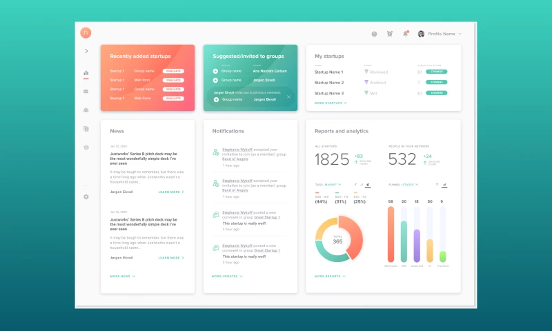 LeverageUX Design House - Startups Evaluating & Investment CRM Platform