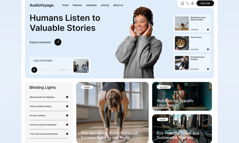 Web design for Audio Voyage podcast