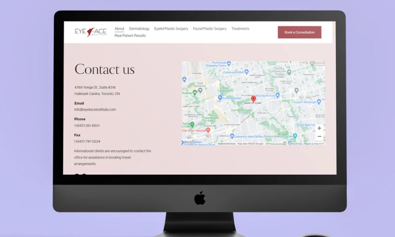 EYE FACE INSTITUTE WORDPRESS WEBSITE DEVELOPMENT
