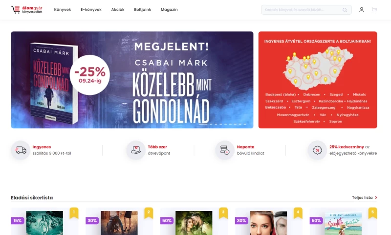 WebOrigo - Online bookstore development for Álomgyár