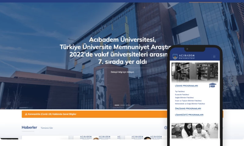 Acıbadem Üniversitesi - Website&Intranet Projects