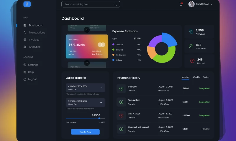 ScrumLaunch - Financial Service Dashboard