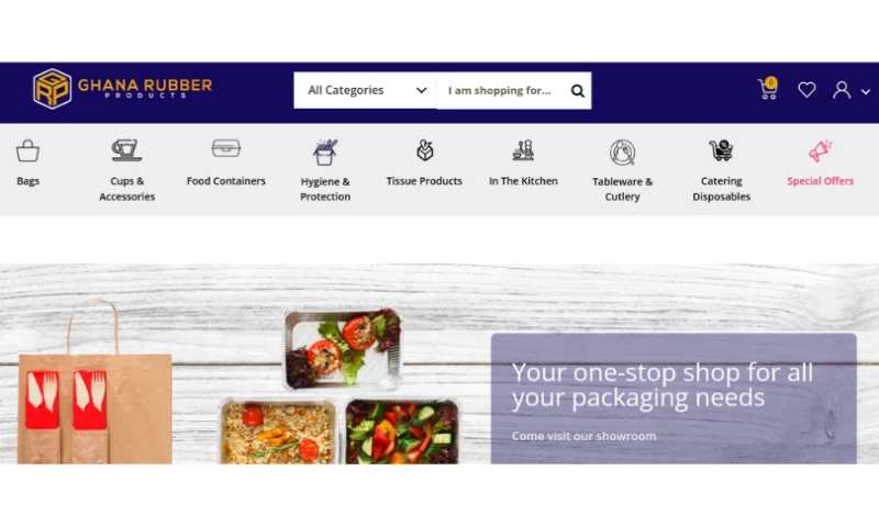 Ghana Rubber: Shopify Web Development for Leading Manufacturer of Disposables