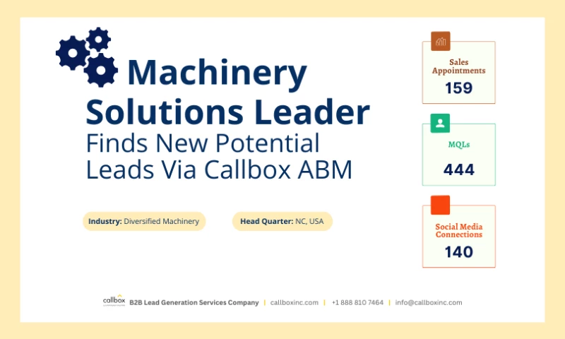 Callbox - Machinery Solutions Leader Finds New Potential Leads Via Callbox ABM