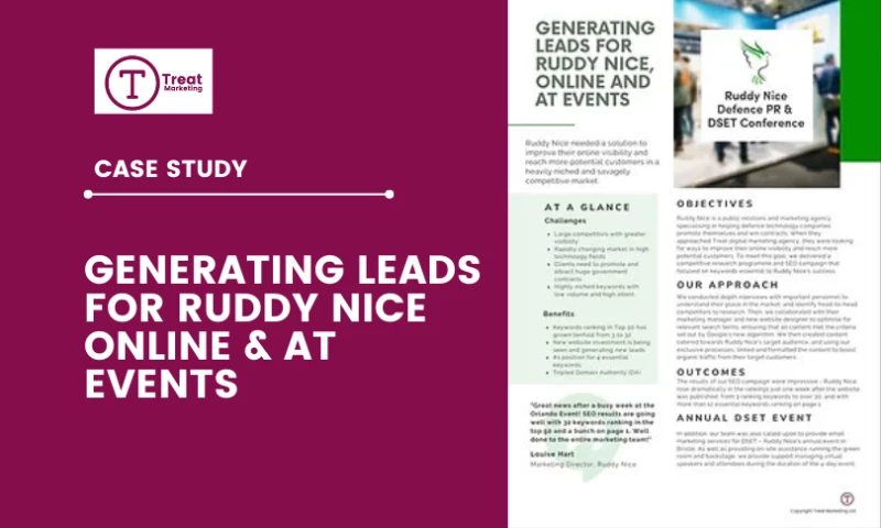Treat Marketing - Generating leads for Ruddy Nice PR and marketing