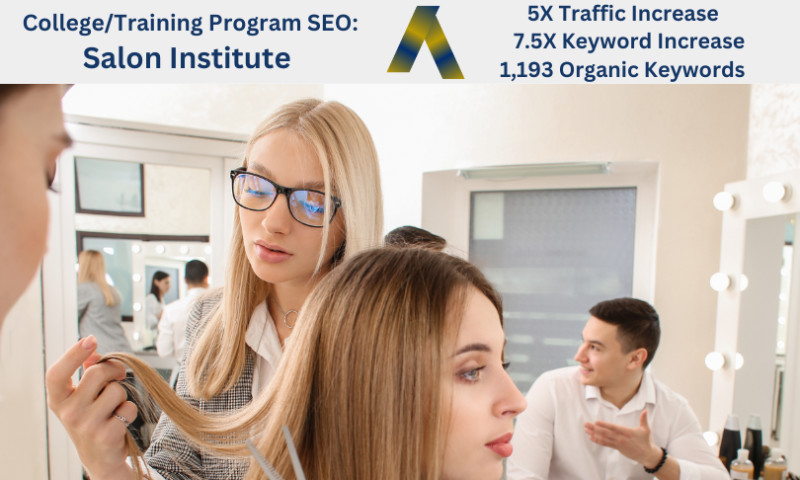 Ascendance Website Solutions - College/Training Program SEO: Salon Institute - 5X Traffic Increase