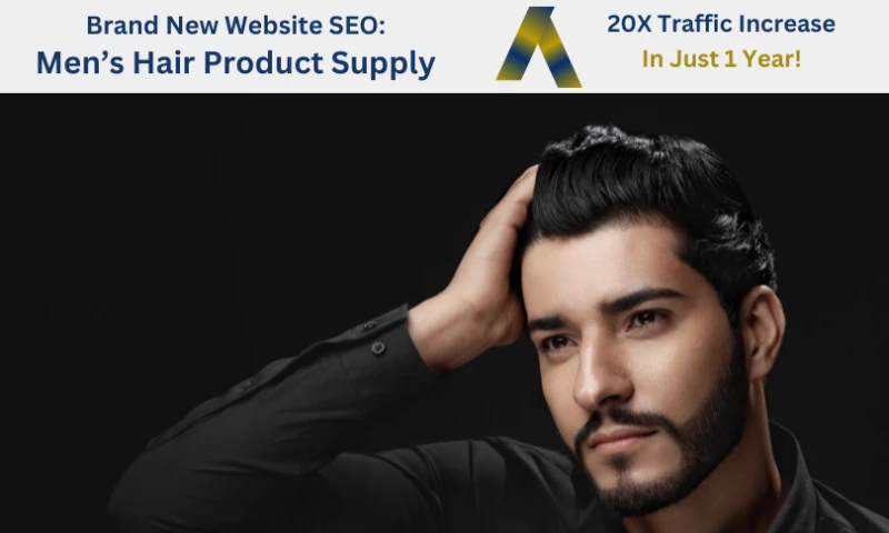 Brand New Website SEO: Men' Hair Products - 20X Traffic in 1 Year
