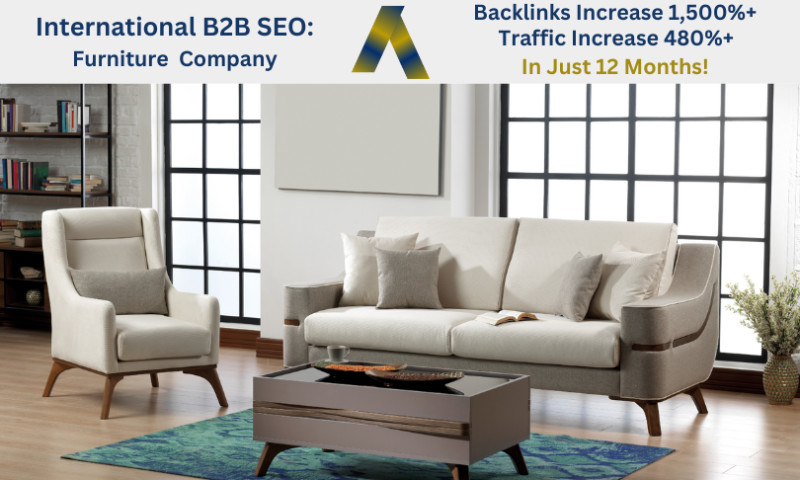 Ascendance Website Solutions - International B2B SEO: Furniture Company - 480% Organic Traffic Increase