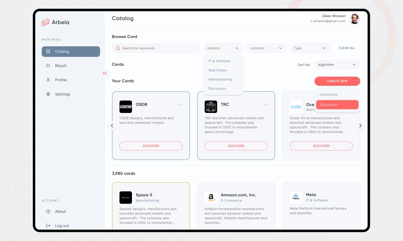 Stubbs Pro - Collaborative investment platform Arbela