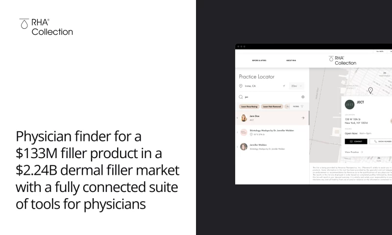 Sales enablement tool for RHA Collection
