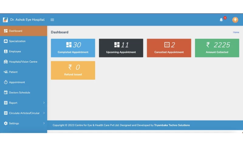 Tryambaka Techno Solutions - Hospital Management System + Doctor Online Video Consultation